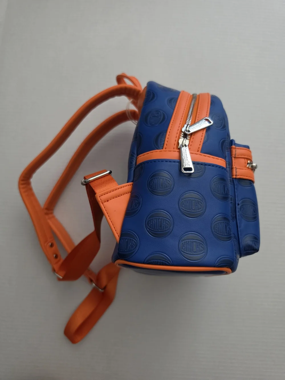 Loungefly NBA New York Knicks Mini Backpack Blue & Orange Faux Leather Logo